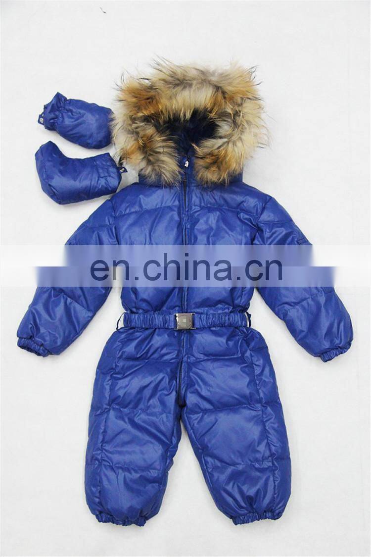 Cute Super Quality Lovely Child Down Overwear Kids Fur Hooded Coats