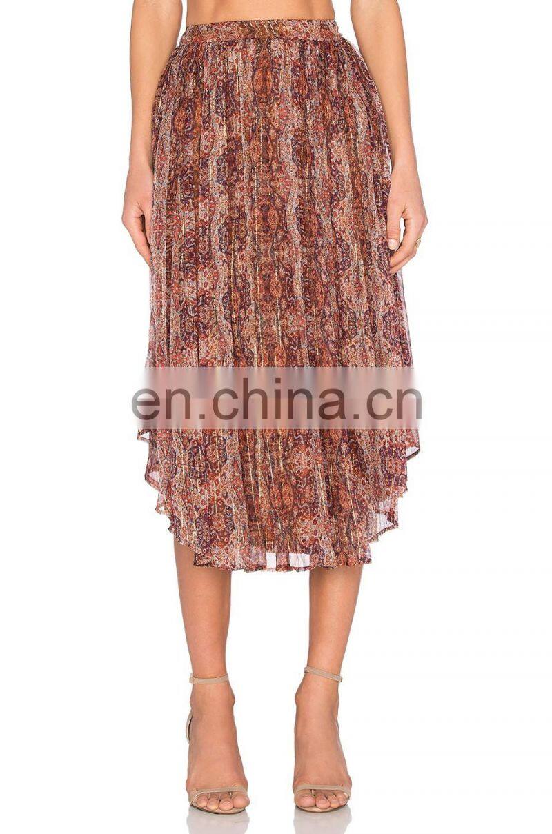New fashion women ruffled bohemian long skirt