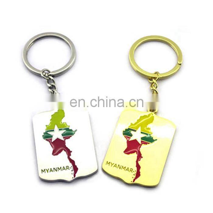 Universal Different Countries Metal Logo Key Ring Custom Keychain