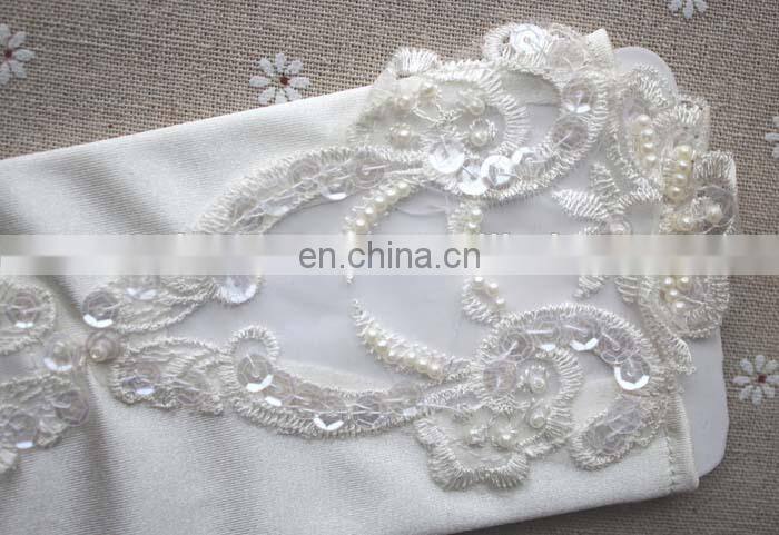 Purple& Red Pretty Appliqued& Sequined Fingerless Long Wedding Glove White pearl beaded satin fingerless wedding bridal gloves