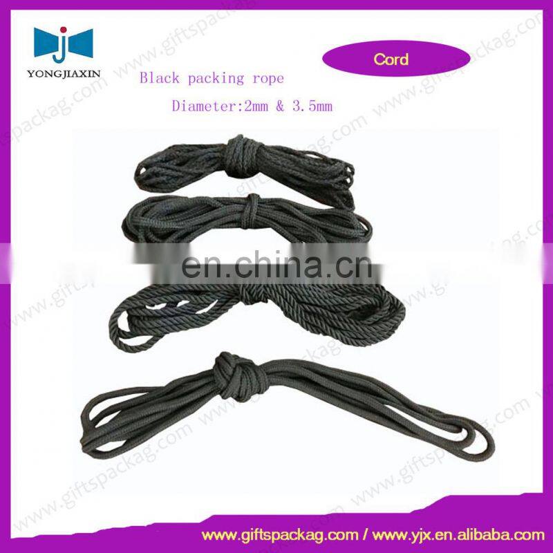 black corded braided waxed cotton cord