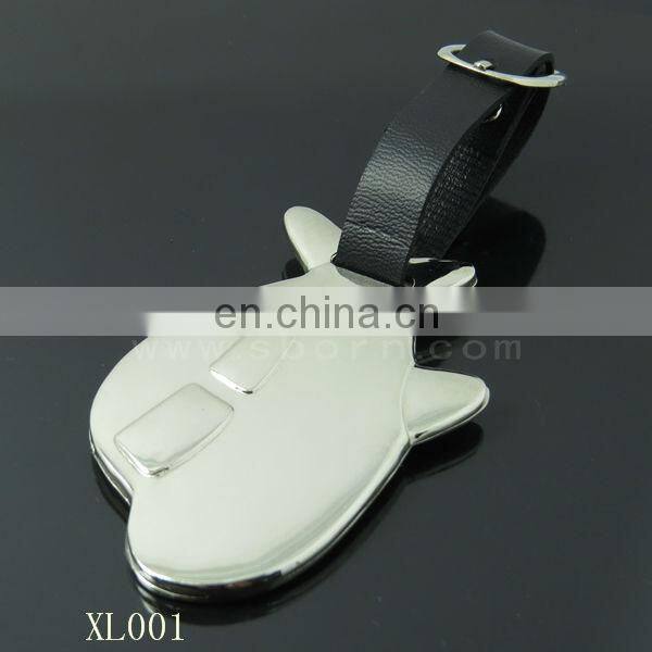 metal air plane shape travel card/ metal luggage accessory tag card