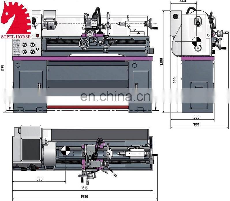 D330*1000 New design russian metal lathe 38mm spindle bore machine in china