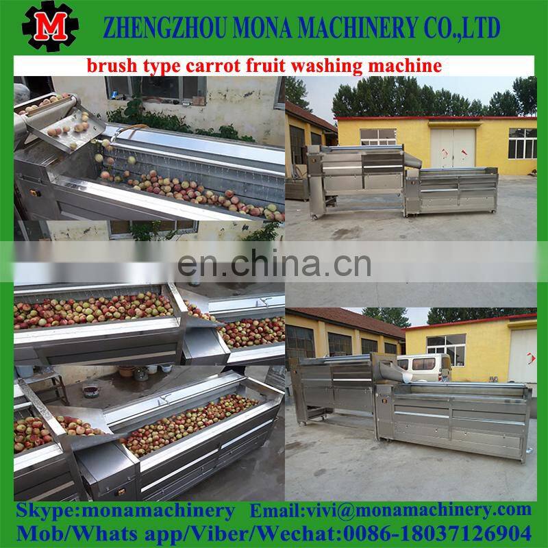 Spray Type Carrot/Lemon/Peach Fruit Washing Machine with roller brushes
