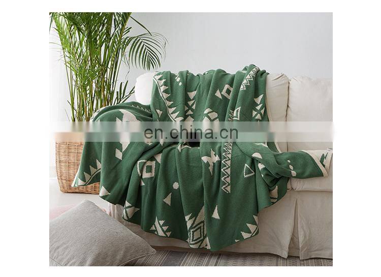 RAWHOUSE jacquard cotton 100 knit throw blanket