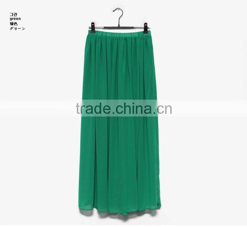 2015 Latest Fashion Lady Chiffon Maxi Skirt for Women