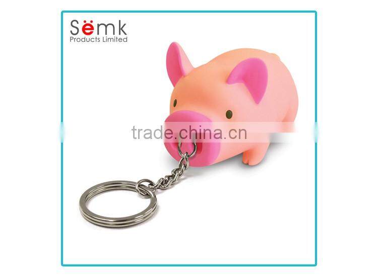 Popular promotional gifts plastic soft PVC piggy shaped key chain