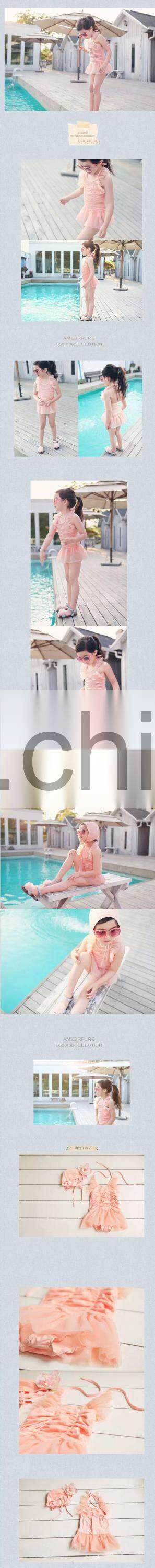 super soft one piece bathing suit with cap for girls