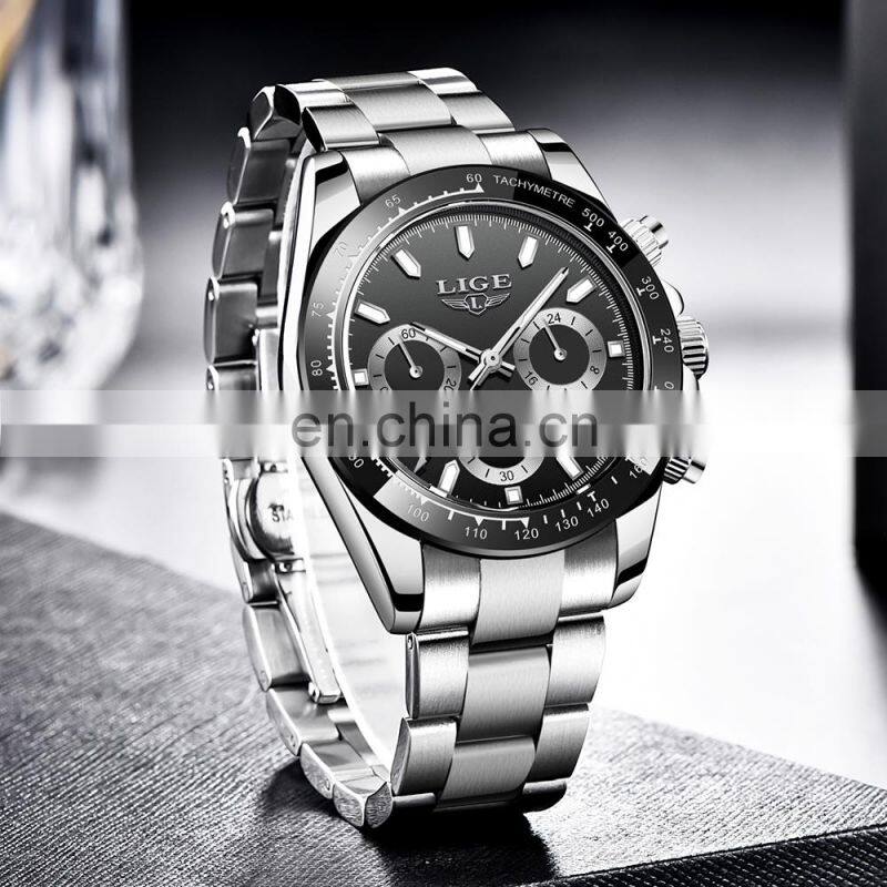 LIGE 8937 Sport Men Watch Fashion Waterproof Luminous Watches Luxury Brand Luminous Mens Quartz Shock Resistant Wristwatch