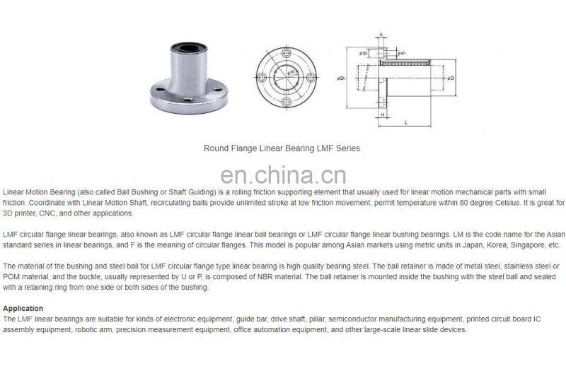 Long life China factory wholesale cheap LMEF13UU LMF13LUU LMF13UU flange linear bearing square type