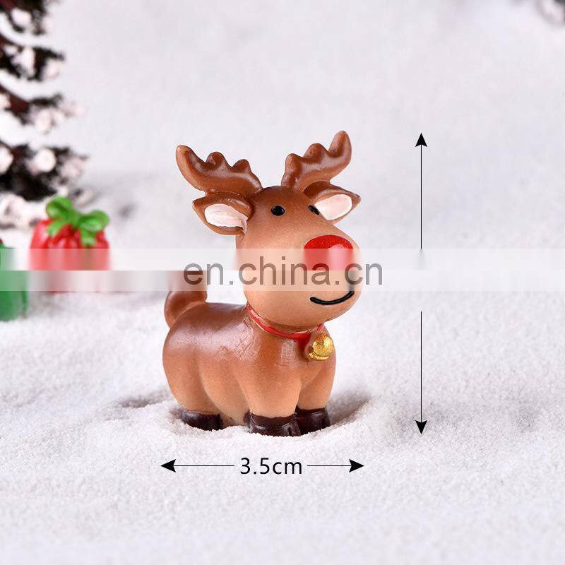 Christmas Resin Elk Santa Claus Ornaments Merry Christmas Decoration For Home Figurines Miniatures 2023 New Year Xmas Box Decor