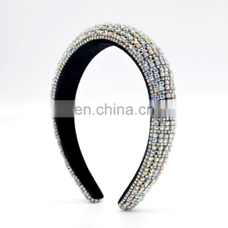 2022 Colorful Bling Bling Rhinestones Headbands For Womens Luxury Shiny Padded Diamond Crystal Hair Bands Party Hair Accessories