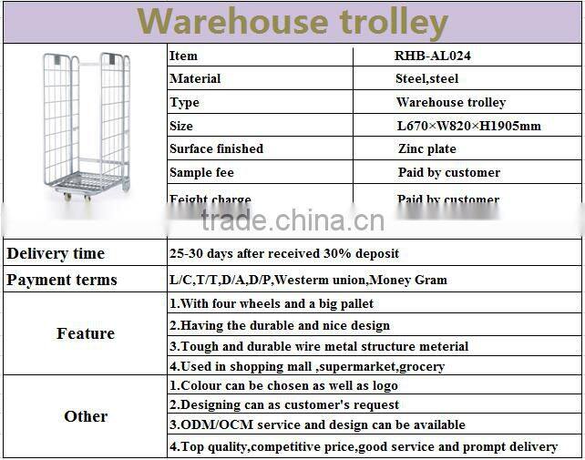 Steel structure warehouse hand trolley