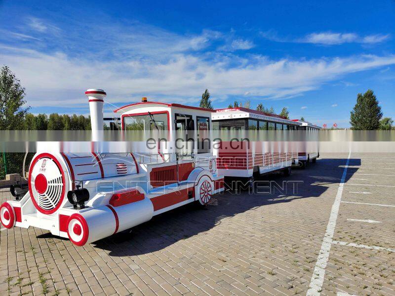 58 seats diesel type trackless train park tourist train without rail