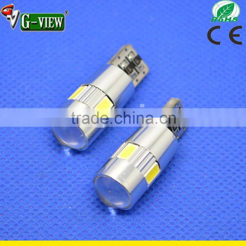 T10 6 leds5630 6 SMD W5W 194 canbus car led light with lens cover