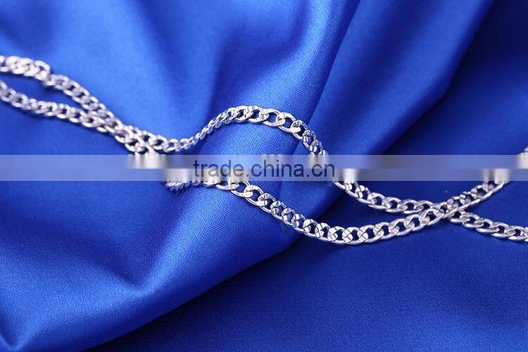 Yiwu Wholesale Fashion Rhodium Plated Different Types Curb Chain Of Necklace