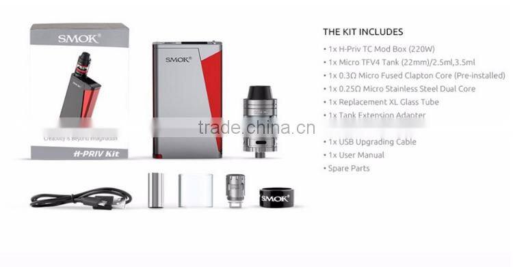 Stock Smok H-PRIV 220W Starter Kit With Micro TFV4 Atomizer Wholesale Price