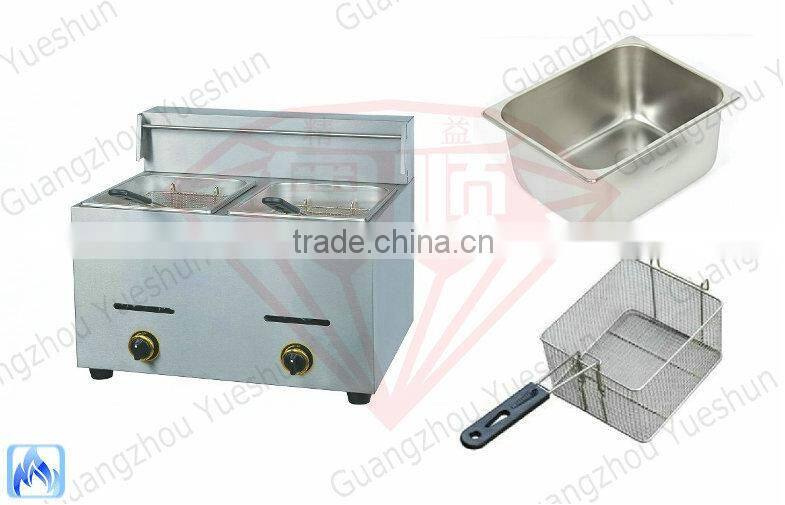 Factory direct selling multipurpose commercial gas double fryer