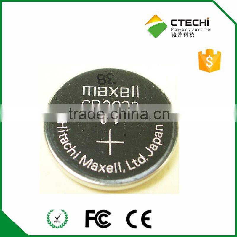 blister card package calculator coin cell maxell CR2032 3V Lithium button battery