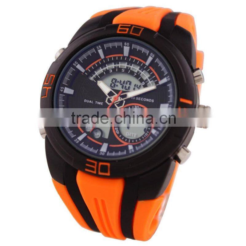 LP7641 2016 lcd multipal time zone plastic waterproof watch