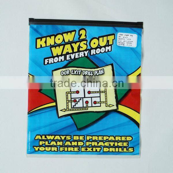 Transparent ldpe plastic zipper top bag with printing