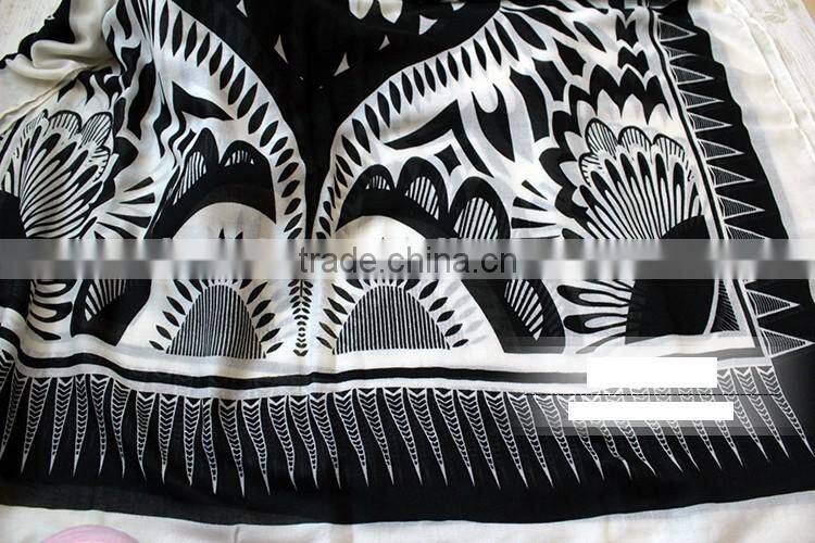 Sun Flower Printed Travelling Sun Protection Fashion Lady Pashmina Shawl