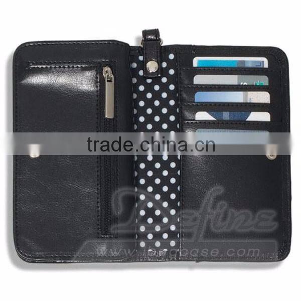Premium Custom Brand Fashion Black Wristlet Wallet