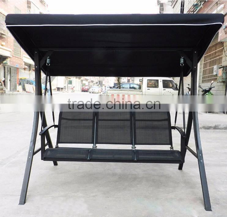 Luxury Leisure Wrought Iron Indoor Swing Chair With Stand 3 Seat Chair Swing