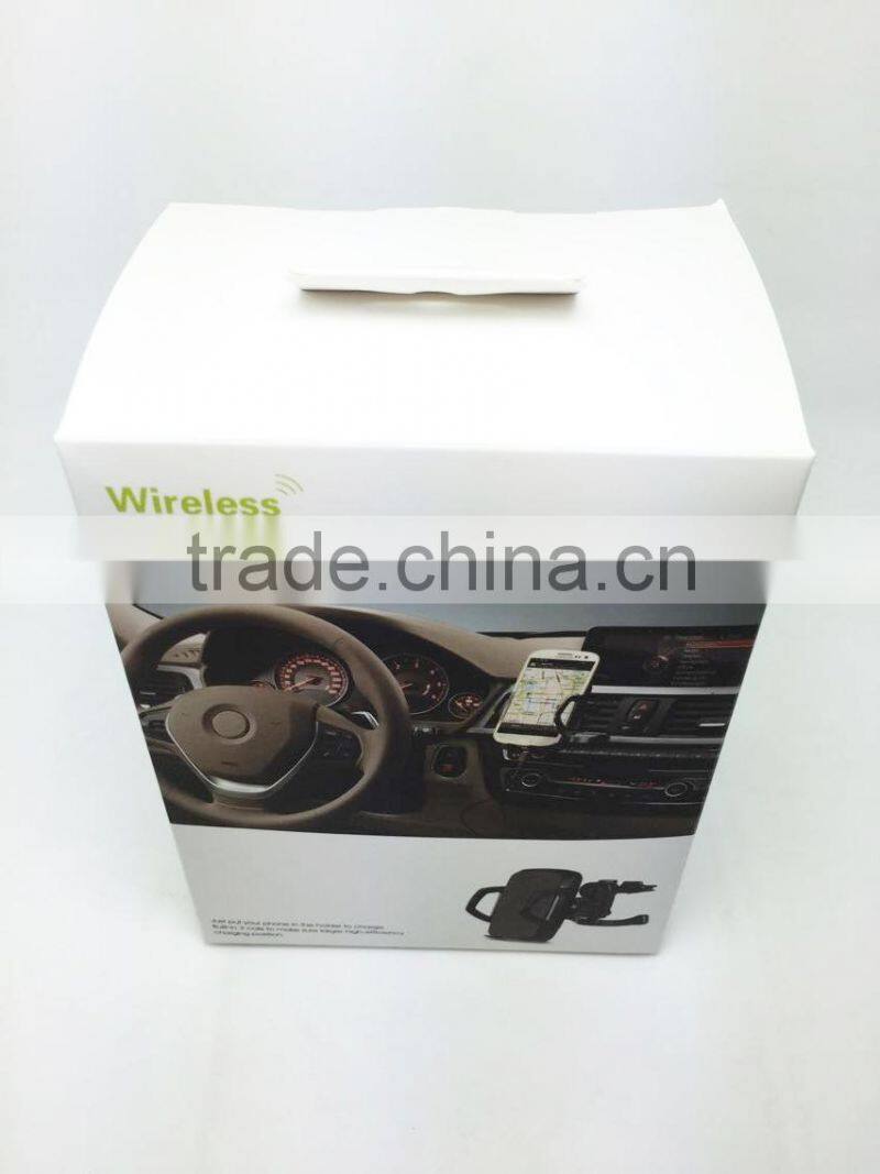 360 Degrees Rotating 3-coil Qi wireless Car Charger, Portable Car Battary Charger