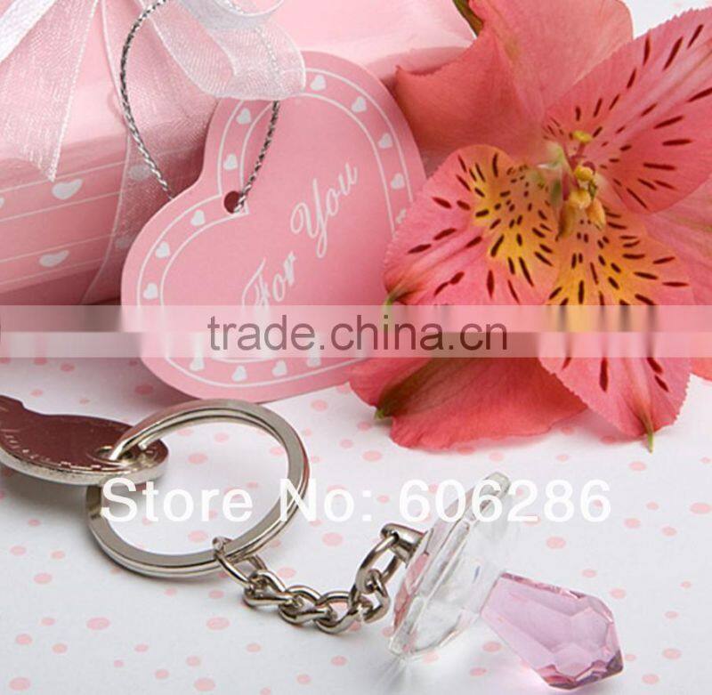 wedding door gifts for guests of Choice Crystal blue pacifier key chains