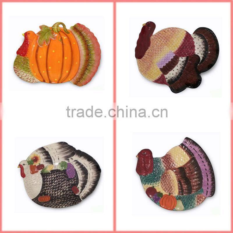 Wholesale ceramic turkey food platter