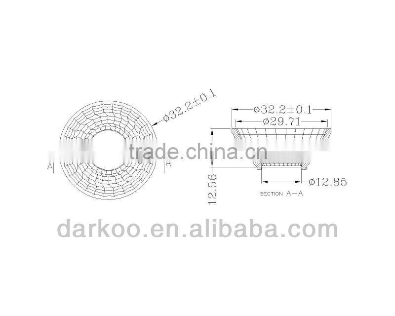 Edison 32mm 38deg COB led reflector for flashlight DK3238-REF