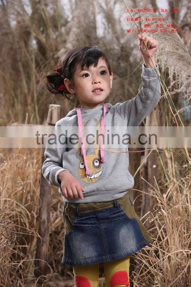 Sweet hood coats casual jeans dress designs/kids apparels suppliers