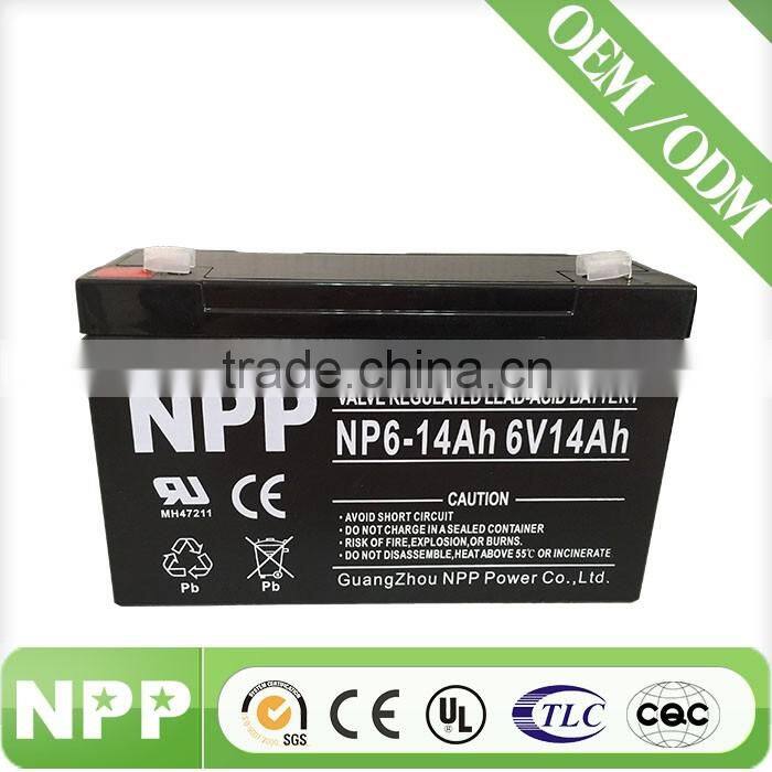 6v14ah rechargeable battery npp battery for ups