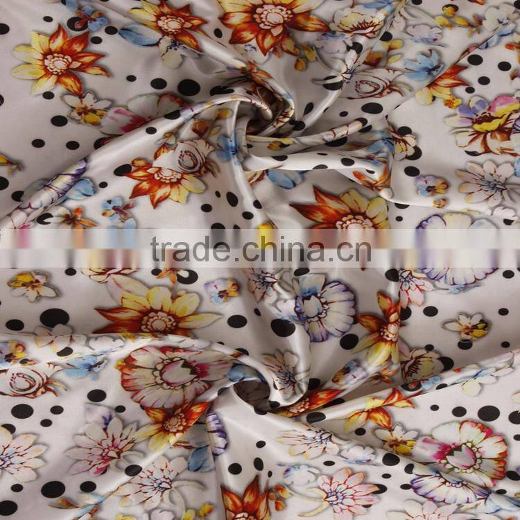 Flower designes of digital print cotton woven fabric textiles for girl dress