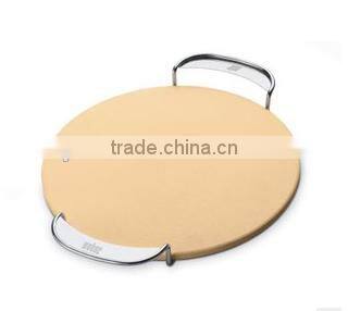 Cordierite Pizza Stone with Pizza Cutter and Serving Rack