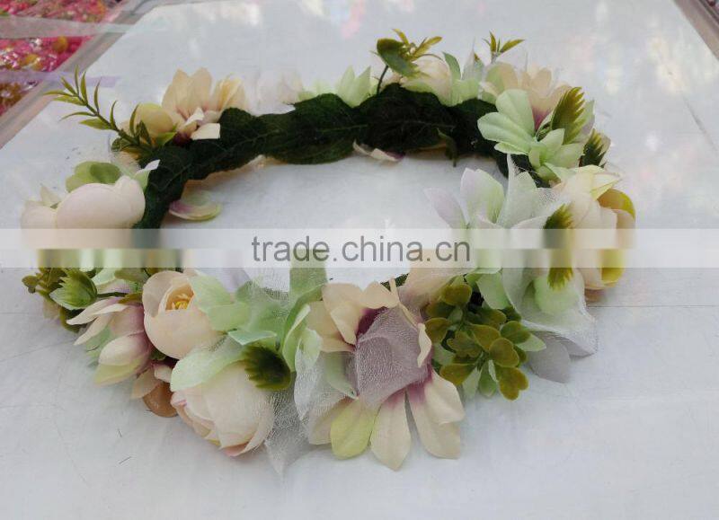 wholesale Fashion tiara flower crown headband women wedding garland crown handband girls