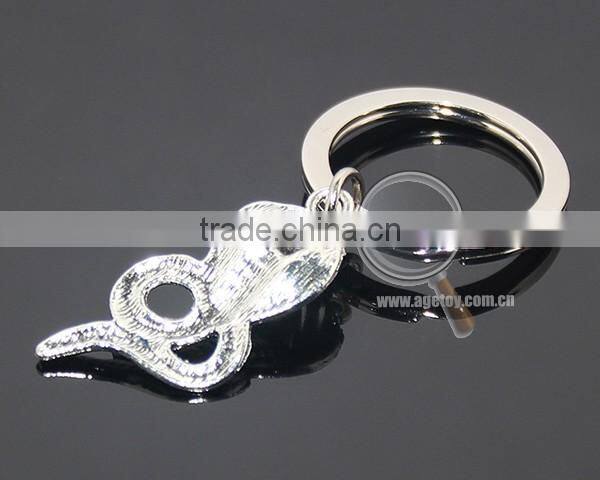 Three-dimensional Snake Shaped Keyring New Fashion Alloy Silver Metal Cobra Keychain