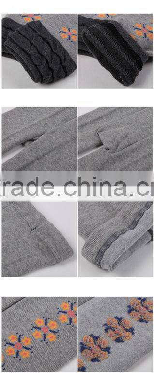 Flower jacquard ninth pants girl tube pantyhose tights