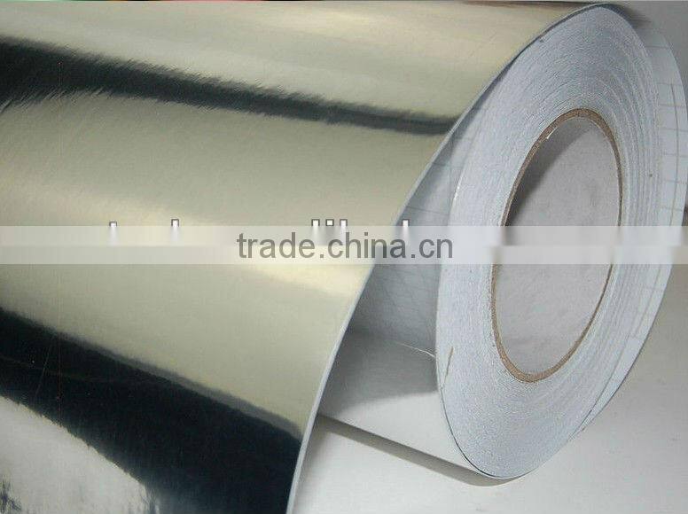 black chrome mirror vinyl film with bubbles free