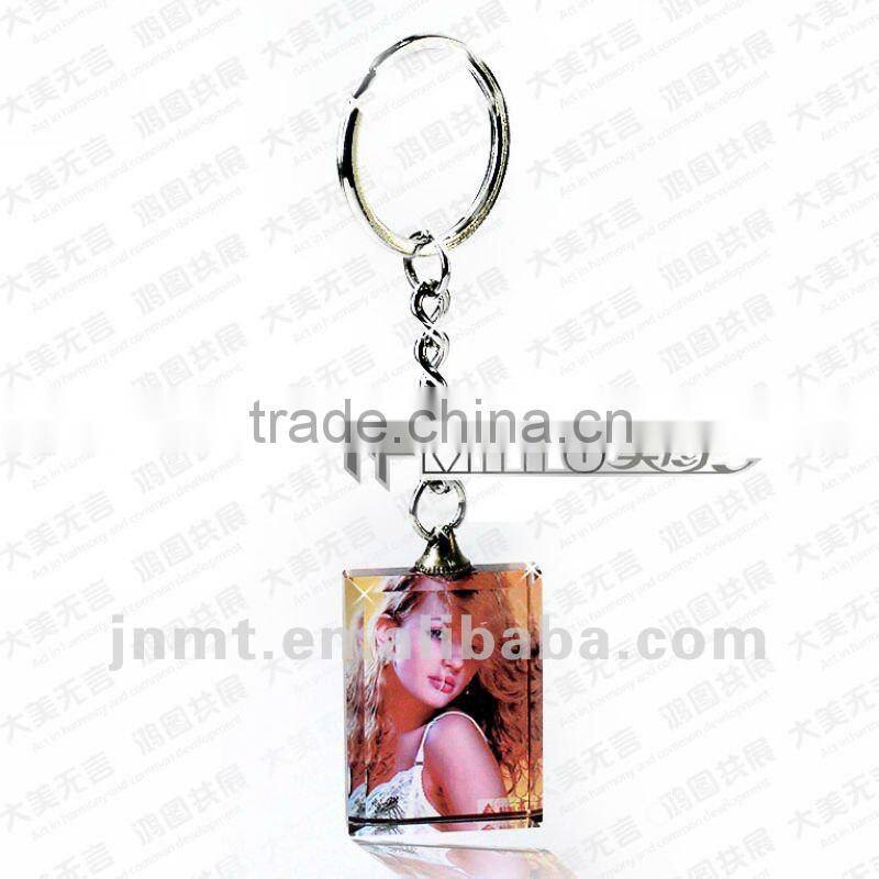 SK-07 Polygon square sublimation crystal keychain gift