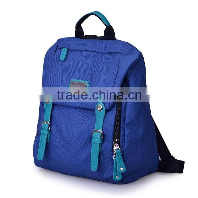 fashion korean style huge volume waterproof younger blue canvas backpacks