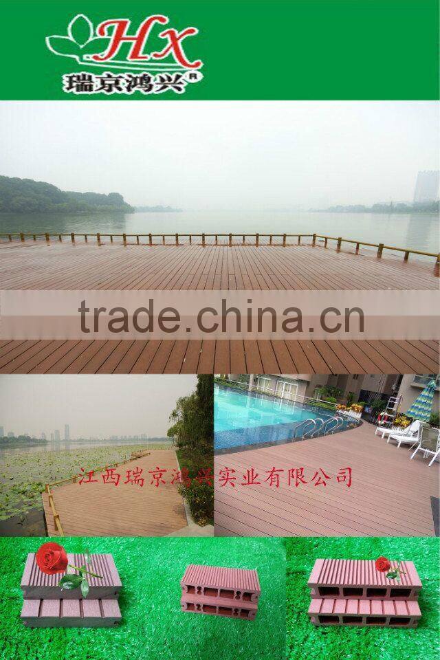 extruded plastic composite decking with PE material outdoor solid WPC deck