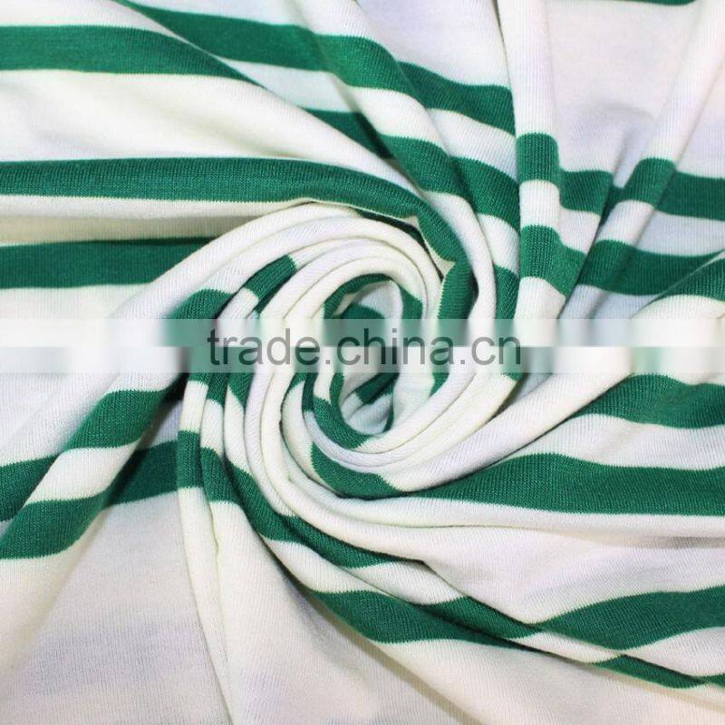 1505# Custom cotton textiles 25% cotton 75% polyester 5% spandex striped knitting fabric