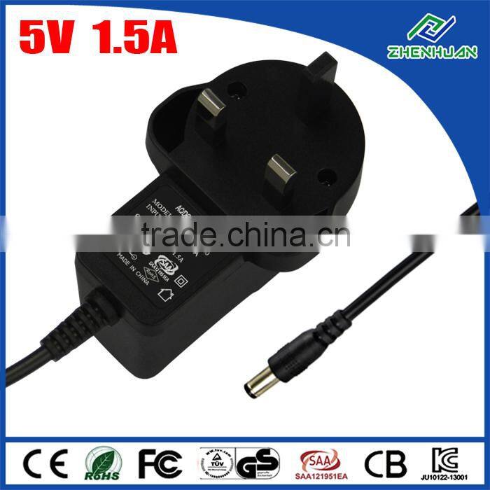 Ktec Adapter 5V 1.5A AC/DC Switching Power Supply With UK Plug