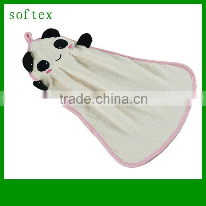 Cartoon design decorative microfiber Coral Fleece plush kitchen hand towel