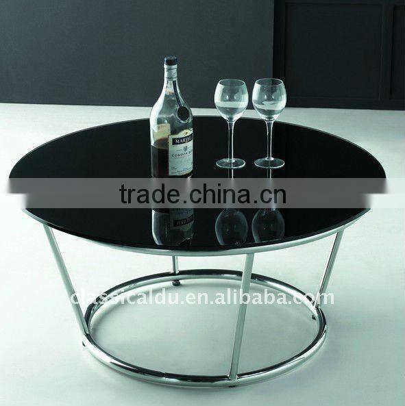 round glass top stainless steel coffee table CT-075