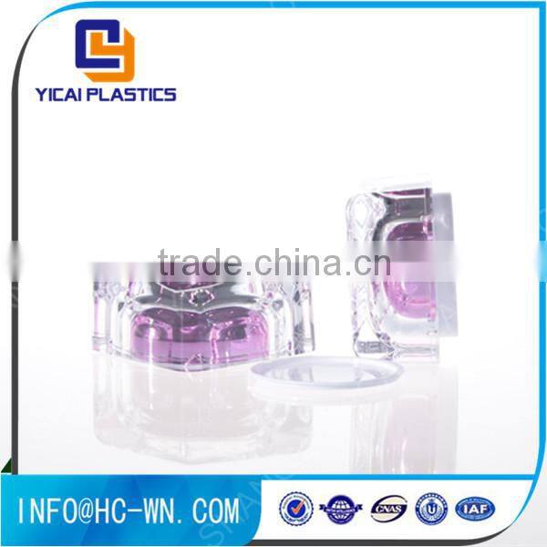 YI CAI Wholesale Cosmetic Packaging Crystal Acrylic Jar