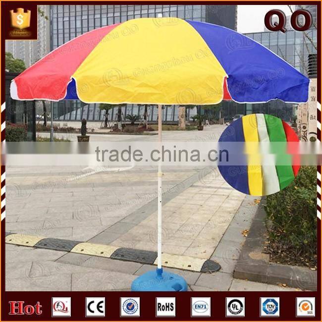 Top quality rainbow color logo custom folding beach umbrella for advertising