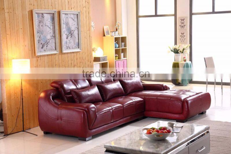 living room leisure setion leather sofa, comfortable sofa